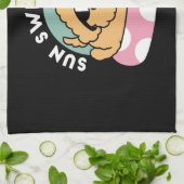 Summer Vibes Hund - Floating Welpe mit Sonnenbrill Geschirrtuch (Gefaltet)