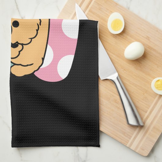 Summer Vibes Hund - Floating Welpe mit Sonnenbrill Geschirrtuch (Viertel Falte)