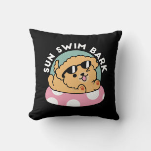 Summer Vibes Hund - Floating Welpe mit Sonnenbrill Kissen