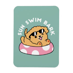 Summer Vibes Hund - Floating Welpe mit Sonnenbrill Magnet