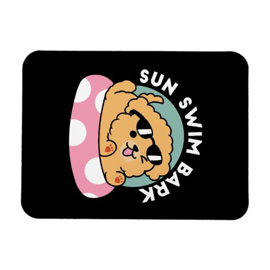 Summer Vibes Hund - Floating Welpe mit Sonnenbrill Magnet (Horizontal)