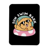 Summer Vibes Hund - Floating Welpe mit Sonnenbrill Magnet (Vertikal)