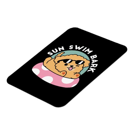 Summer Vibes Hund - Floating Welpe mit Sonnenbrill Magnet (Linke Seite)