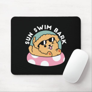 Summer Vibes Hund - Floating Welpe mit Sonnenbrill Mousepad
