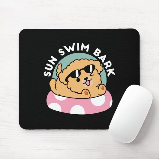 Summer Vibes Hund - Floating Welpe mit Sonnenbrill Mousepad (Mit Mouse)