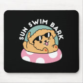 Summer Vibes Hund - Floating Welpe mit Sonnenbrill Mousepad (Vorne)