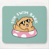 Summer Vibes Hund - Floating Welpe mit Sonnenbrill Mousepad (Vorne)