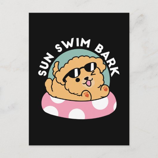 Summer Vibes Hund - Floating Welpe mit Sonnenbrill Postkarte (Vorderseite)
