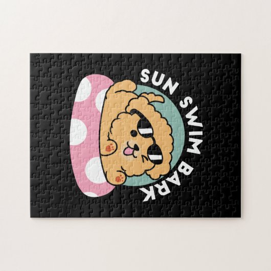 Summer Vibes Hund - Floating Welpe mit Sonnenbrill Puzzle (Horizontal)