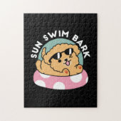 Summer Vibes Hund - Floating Welpe mit Sonnenbrill Puzzle (Vertikal)