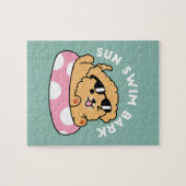 Summer Vibes Hund - Floating Welpe mit Sonnenbrill Puzzle (Horizontal)