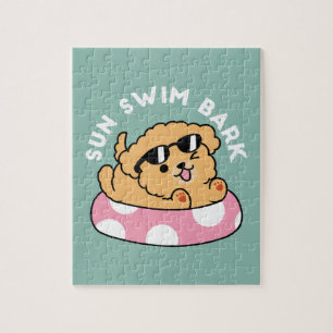 Summer Vibes Hund - Floating Welpe mit Sonnenbrill Puzzle