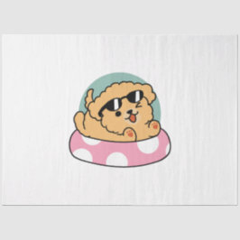 Summer Vibes Hund - Floating Welpe mit Sonnenbrill Seidenpapier