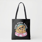 Summer Vibes Hund - Floating Welpe mit Sonnenbrill Tasche (Vorderseite)