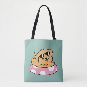 Summer Vibes Hund - Floating Welpe mit Sonnenbrill Tasche