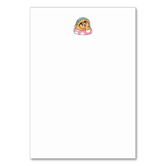 Summer Vibes Hund - Floating Welpe mit Sonnenbrill Tischnummer (Rückseite)