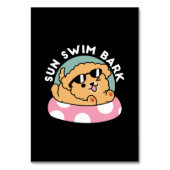 Summer Vibes Hund - Floating Welpe mit Sonnenbrill Tischnummer (Vorderseite)