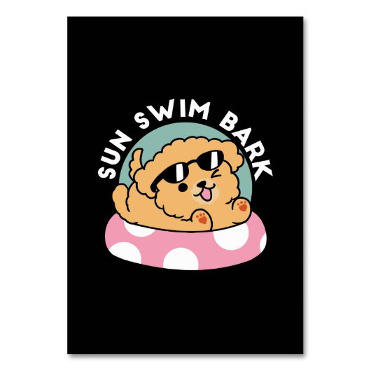 Summer Vibes Hund - Floating Welpe mit Sonnenbrill Tischnummer (Vorderseite)