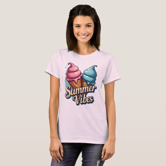 Summer Vibes Ice Cream Graphic T - Shirt (Vorne ganz)