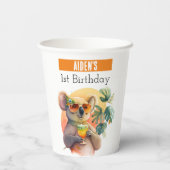 Summer vibes Koala - 1. Geburtstag - Pappbecher (Rückseite)