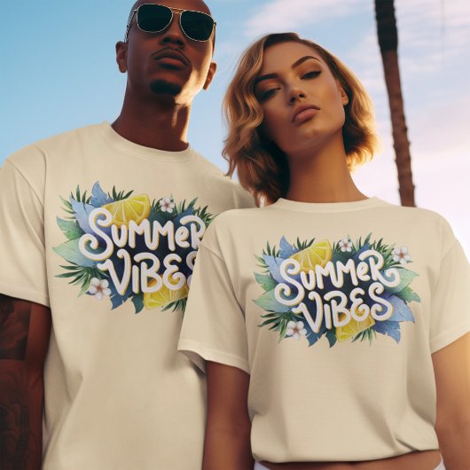 Summer Vibes Lemon Fruit Blätter Blume Heiße Jahre T-Shirt