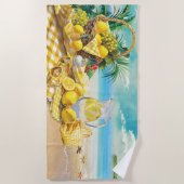Summer Vibes | Lemon Summer Cocktail Strandtuch (Vorderseite)