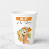 Summer vibes Llama - 1. Geburtstag - Pappbecher (Vorderseite)