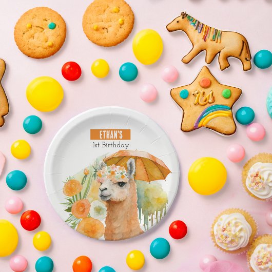 Summer vibes Llama - Geburtstagsparty - Pappteller