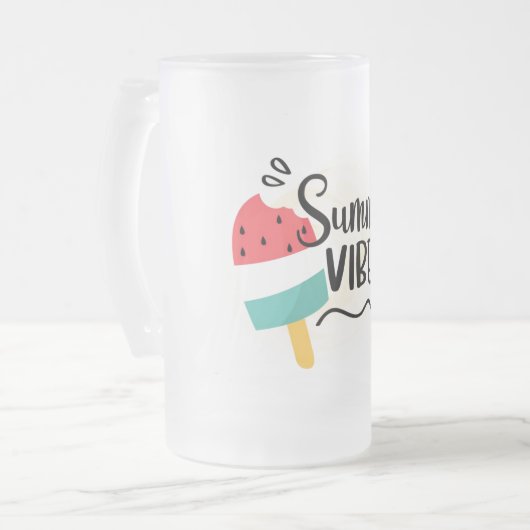 Summer Vibes Mattglas Bierglas (Vorderseite Links)