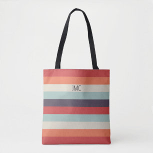 Summer Vibes Mit Monogramm Stripe Muster Tasche