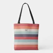 Summer Vibes Mit Monogramm Stripe Muster Tasche (Rückseite)