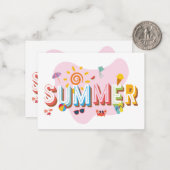Summer Vibes Mitteilungskarte (Vorderseite/Rückseite Beispiel)