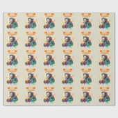 Summer vibes Monkey - Geburtstag Geschenkpapier (Flach)