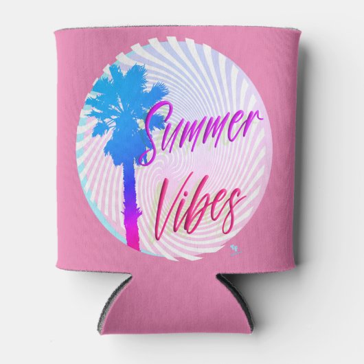 Summer Vibes Neon Palm Tree Beach Lifestyle Dosenkühler (Vorderseite)