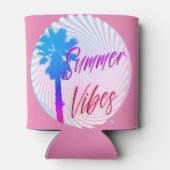 Summer Vibes Neon Palm Tree Beach Lifestyle Dosenkühler (Rückseite)