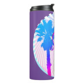 Summer Vibes Neon Palm Tree Beach Lifestyle Thermosbecher (Nach links gedreht)