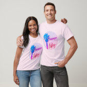 Summer Vibes Neon Palm Tree Künstlerischer Slogan T-Shirt (Unisex)