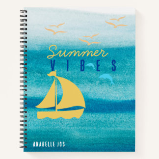 Summer Vibes of Blue Ocean - Individuell Notizblock