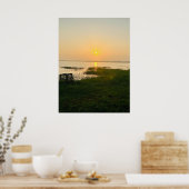 Summer Vibes | Ombre Beach Sun & Sand Monogram for Poster (Küche)