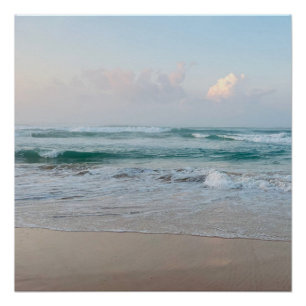 Summer Vibes   Ombre Beach Sun & Sand Monogram Poster