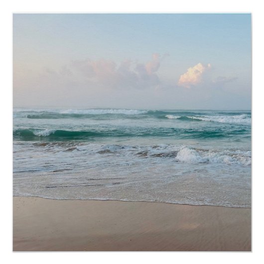 Summer Vibes | Ombre Beach Sun & Sand Monogram Poster (Vorderseite)