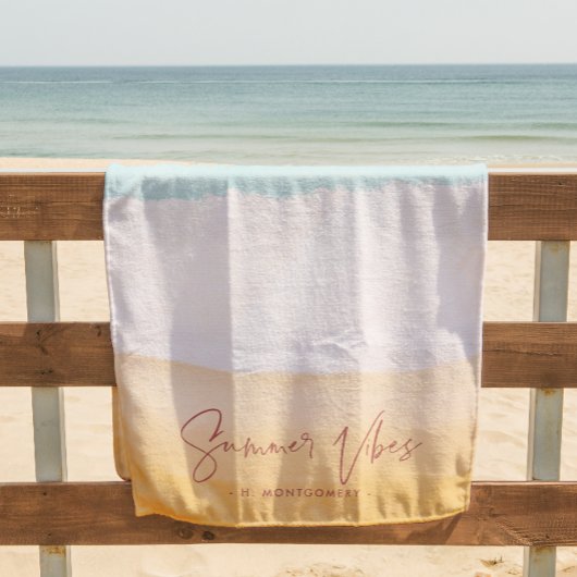 Summer Vibes | Ombre Beach Sun & Sand Monogram Strandtuch