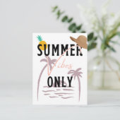 Summer Vibes Only Beach Postkarte (Stehend Vorderseite)