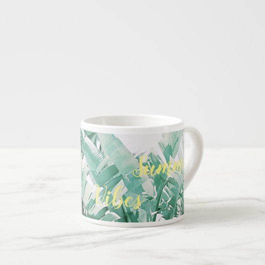 Summer Vibes Palm Blätter Espresso Kaffee Tasse (Vorderseite Rechts)