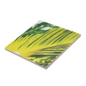 Summer Vibes Palm Tree Blätter Blassgrün Fliese (Seite)