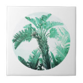 Summer Vibes Palm Tree Blätter Blassgrün Fliese (Vorderseite)