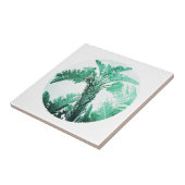 Summer Vibes Palm Tree Blätter Blassgrün Fliese (Seite)