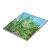 Summer Vibes Palm Tree Blätter Blassgrün Fliese (Seite)