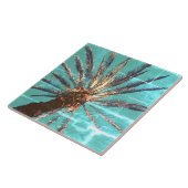 Summer Vibes Palm Tree Blätter Blassgrün Fliese (Seite)