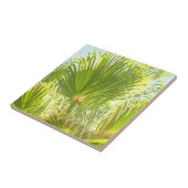 Summer Vibes Palm Tree Blätter Blassgrün Fliese (Seite)